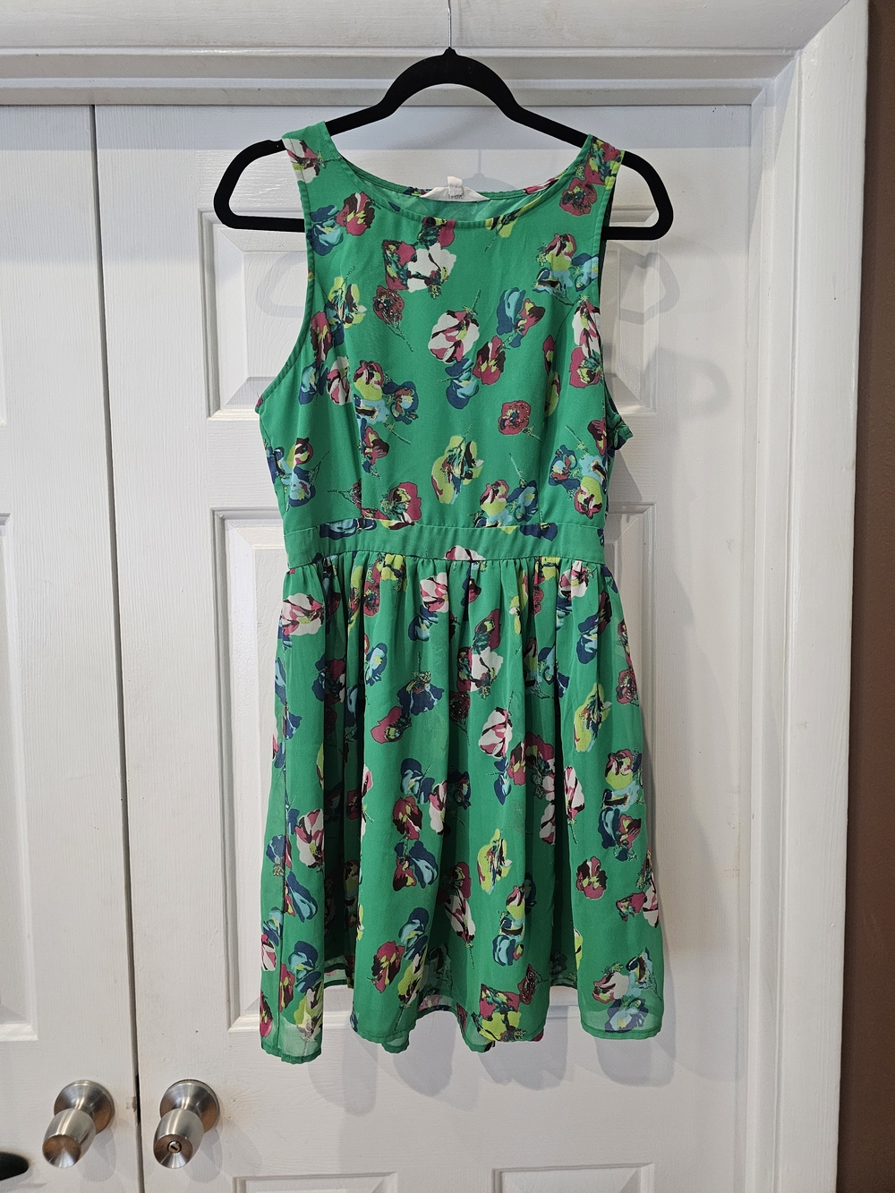 Jack by BB Dakota Green Floral Print Sleeveless Dress